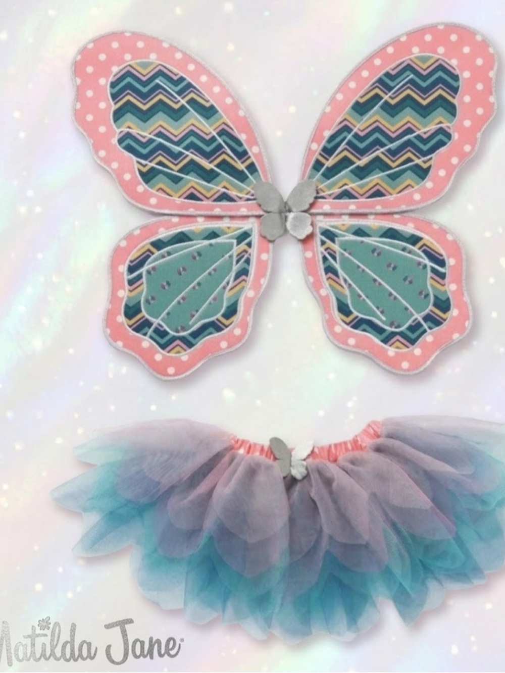 Matilda Jane Butterfly Dress-Up Costume wings with Pastel Tutu for Kids